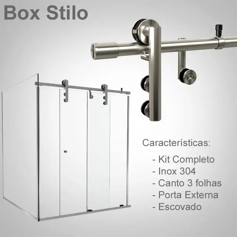 Canto Externo 3 Folhas Escovado